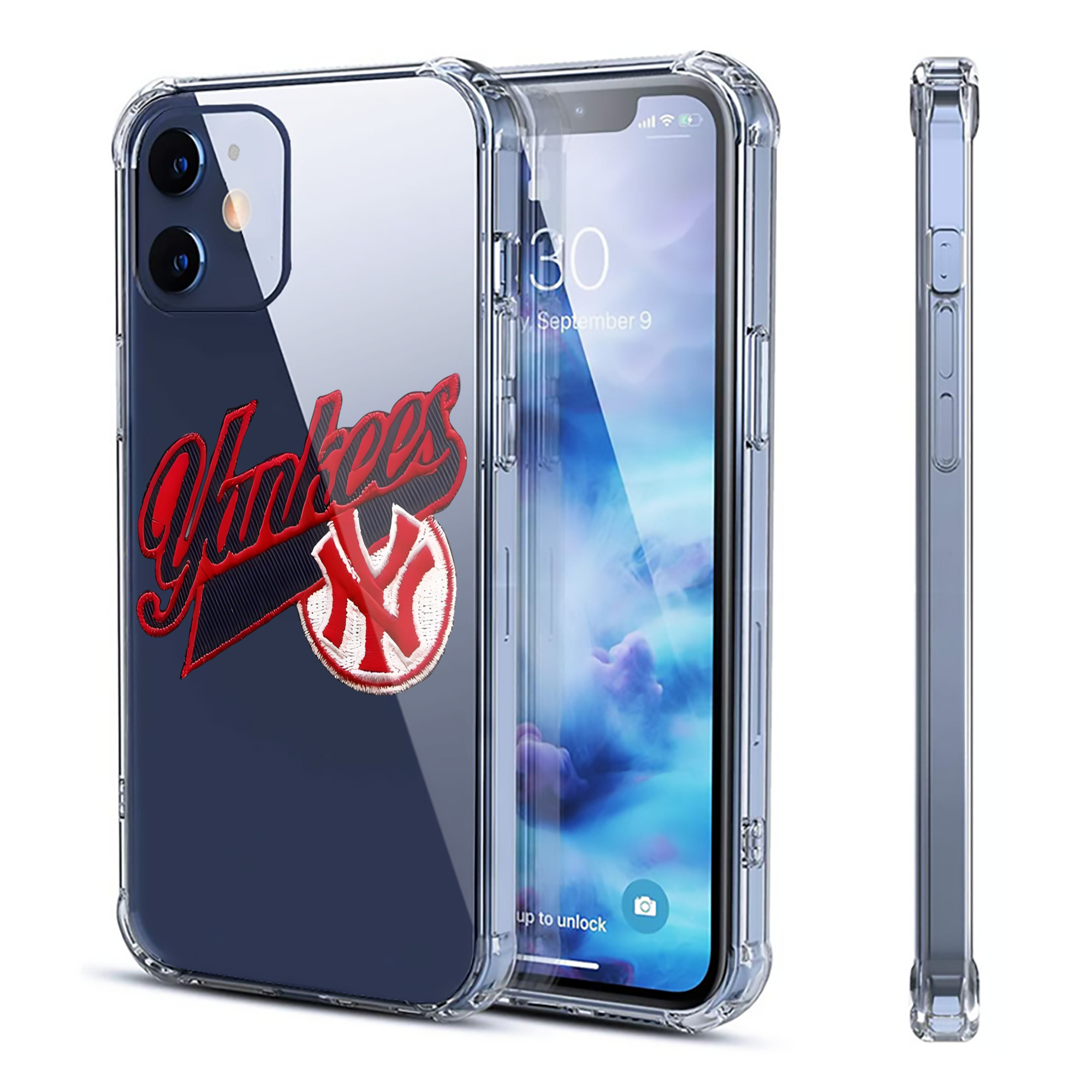 New York Yankees 77 Clear IPhone 12 Case – Soft TPU With UV Print – Enhanced Drop Protection, Precise Fit, Anti-Fingerprint, Customizable Design, Scratch-Resistant, Yellow-Resistant
